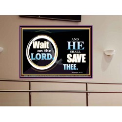 WAIT ON THE LORD AND HE SHALL SAVED THEE  Contemporary Christian Wall Art Portrait  GWOVERCOMER9920  "62x44"