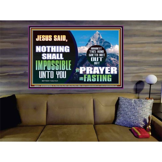 WITH GOD NOTHING SHALL BE IMPOSSIBLE  Modern Wall Art  GWOVERCOMER10111  