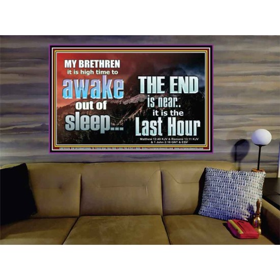 BRETHREN AWAKE OUT OF SLEEP THE END IS NEAR  Bible Verse Portrait Art  GWOVERCOMER10336  