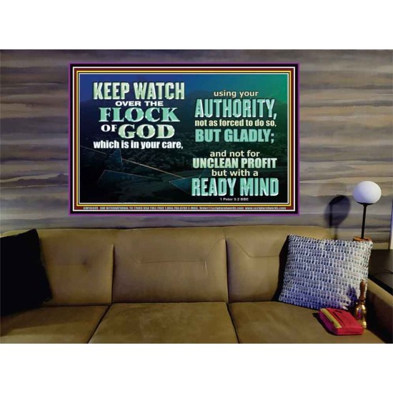 WATCH THE FLOCK OF GOD IN YOUR CARE  Scriptures Décor Wall Art  GWOVERCOMER10439  