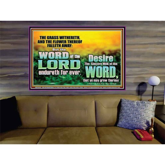THE WORD OF THE LORD ENDURETH FOR EVER  Christian Wall Décor Portrait  GWOVERCOMER10493  