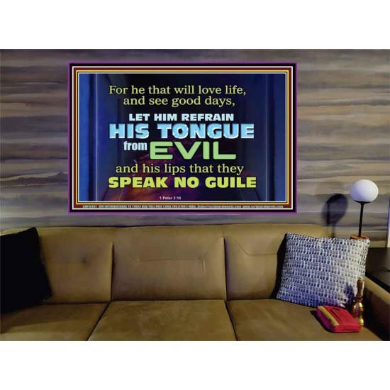 KEEP YOUR TONGUES FROM ALL EVIL  Bible Scriptures on Love Portrait  GWOVERCOMER10497  