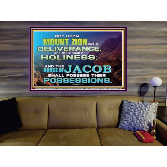 UPON MOUNT ZION THERE SHALL BE DELIVERANCE  Christian Paintings Portrait  GWOVERCOMER10499  