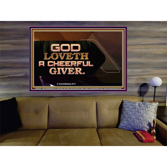 GOD LOVETH A CHEERFUL GIVER  Christian Paintings  GWOVERCOMER10541  