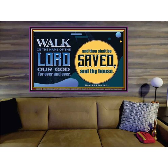 WALK IN THE NAME OF THE LORD JEHOVAH  Christian Art Portrait  GWOVERCOMER10545  