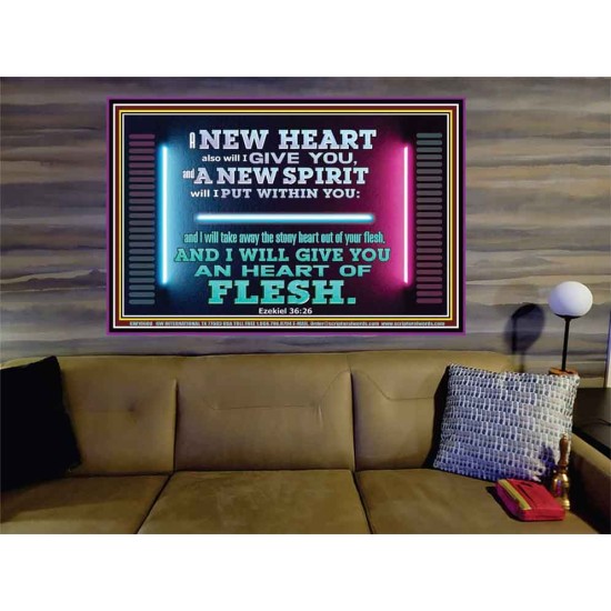 A NEW HEART ALSO WILL I GIVE YOU  Custom Wall Scriptural Art  GWOVERCOMER10608  