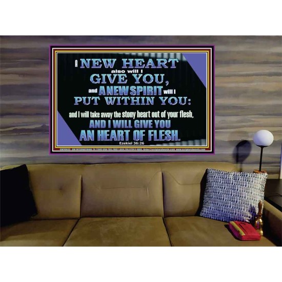 I WILL GIVE YOU A NEW HEART AND NEW SPIRIT  Bible Verse Wall Art  GWOVERCOMER10633  