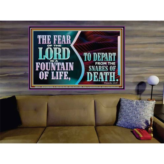 THE FEAR OF THE LORD IS A FOUNTAIN OF LIFE TO DEPART FROM THE SNARES OF DEATH  Scriptural Portrait Portrait  GWOVERCOMER10770  