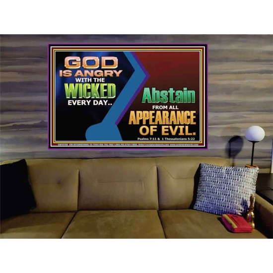 GOD IS ANGRY WITH THE WICKED EVERY DAY  Biblical Paintings Portrait  GWOVERCOMER10790  