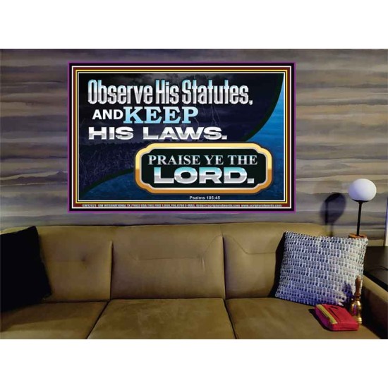 OBSERVE HIS STATUES AND KEEP HIS LAWS  Righteous Living Christian Portrait  GWOVERCOMER12021  