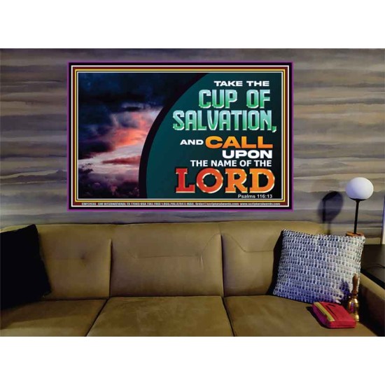 TAKE THE CUP OF SALVATION  Unique Scriptural Picture  GWOVERCOMER12036  