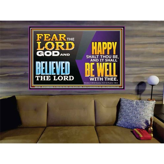 FEAR THE LORD GOD AND BELIEVED THE LORD HAPPY SHALT THOU BE  Scripture Portrait   GWOVERCOMER12106  