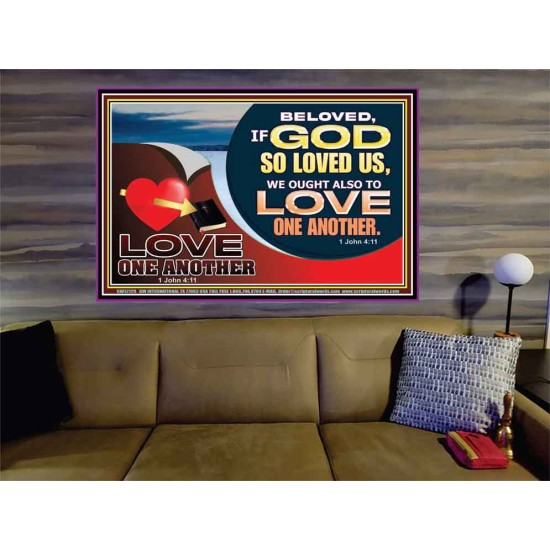 LOVE ONE ANOTHER  Custom Contemporary Christian Wall Art  GWOVERCOMER12129  