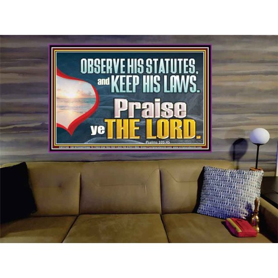 OBSERVE HIS STATUES AND KEEP HIS LAWS  Custom Art and Wall Décor  GWOVERCOMER12140  