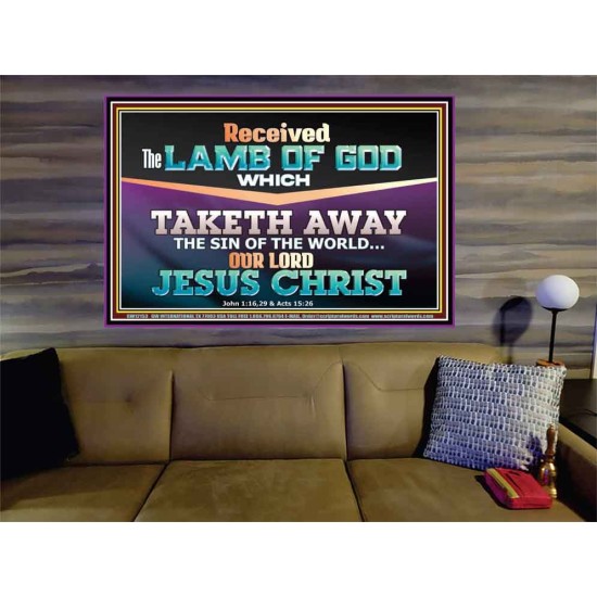 RECEIVED THE LAMB OF GOD OUR LORD JESUS CHRIST  Art & Décor Portrait  GWOVERCOMER12153  