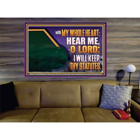 HEAR ME O LORD I WILL KEEP THY STATUTES  Bible Verse Portrait Art  GWOVERCOMER12162  