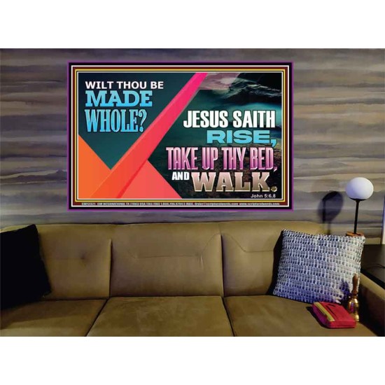 JESUS SAITH RISE TAKE UP THY BED AND WALK  Unique Scriptural Portrait  GWOVERCOMER12321  