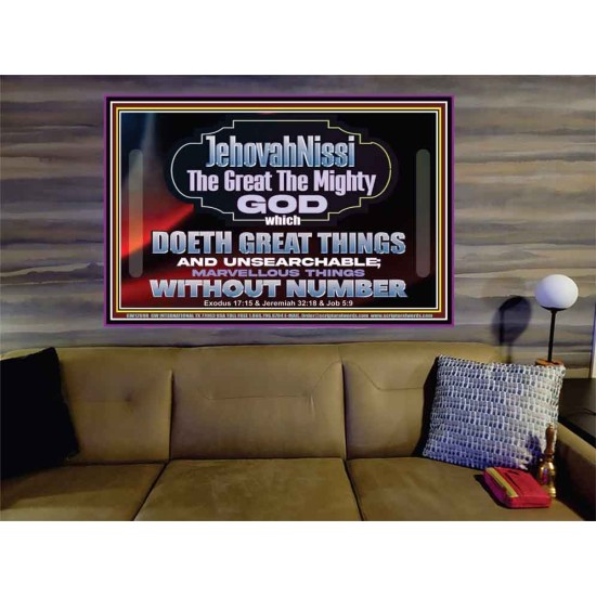 JEHOVAH NISSI THE GREAT THE MIGHTY GOD  Scriptural Décor Portrait  GWOVERCOMER12698  