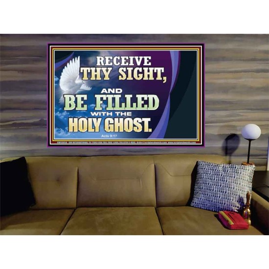 RECEIVE THY SIGHT AND BE FILLED WITH THE HOLY GHOST  Sanctuary Wall Portrait  GWOVERCOMER13056  