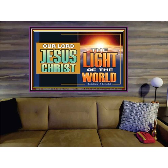 OUR LORD JESUS CHRIST THE LIGHT OF THE WORLD  Bible Verse Wall Art Portrait  GWOVERCOMER13122  