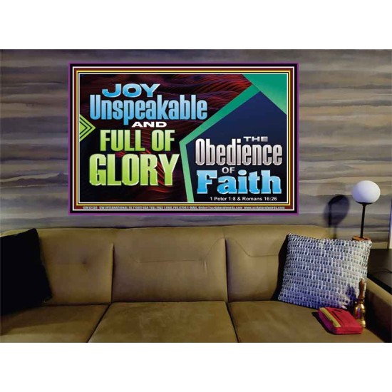 JOY UNSPEAKABLE AND FULL OF GLORY THE OBEDIENCE OF FAITH  Christian Paintings Portrait  GWOVERCOMER13130  