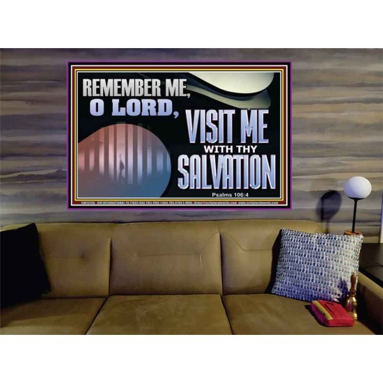 VISIT ME O LORD WITH THY SALVATION  Glass Portrait Scripture Art  GWOVERCOMER13136  