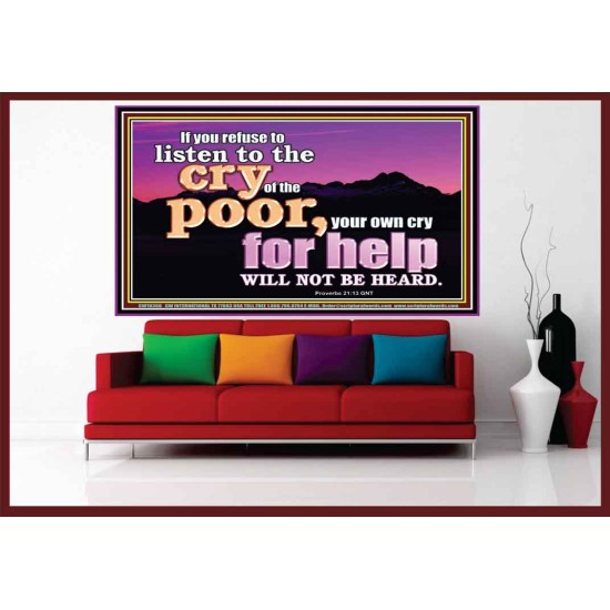 BE COMPASSIONATE LISTEN TO THE CRY OF THE POOR   Righteous Living Christian Portrait  GWOVERCOMER10366  