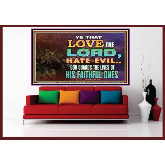 GOD GUARDS THE LIVES OF HIS FAITHFUL ONES  Children Room Wall Portrait  GWOVERCOMER10405  