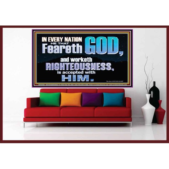 FEAR GOD AND WORKETH RIGHTEOUSNESS  Sanctuary Wall Portrait  GWOVERCOMER10406  