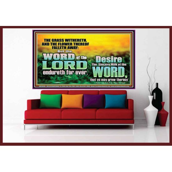 THE WORD OF THE LORD ENDURETH FOR EVER  Christian Wall Décor Portrait  GWOVERCOMER10493  