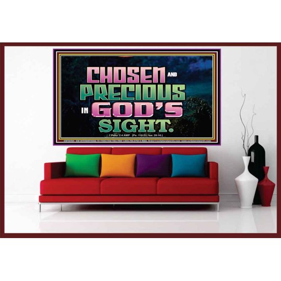 CHOSEN AND PRECIOUS IN THE SIGHT OF GOD  Modern Christian Wall Décor Portrait  GWOVERCOMER10494  