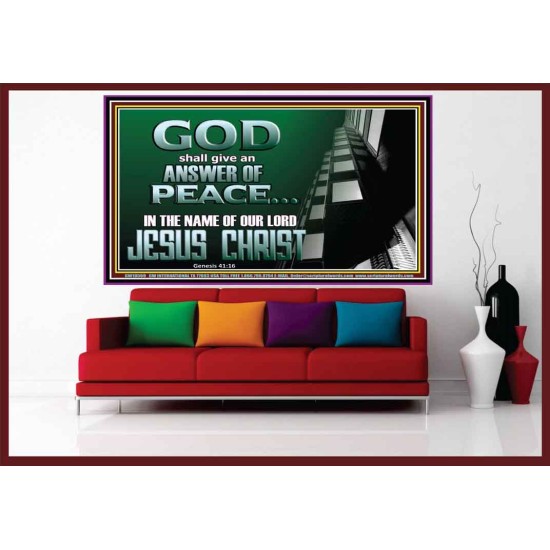 GOD SHALL GIVE YOU AN ANSWER OF PEACE  Christian Art Portrait  GWOVERCOMER10569  