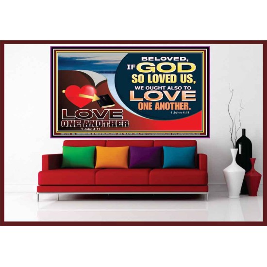 LOVE ONE ANOTHER  Custom Contemporary Christian Wall Art  GWOVERCOMER12129  