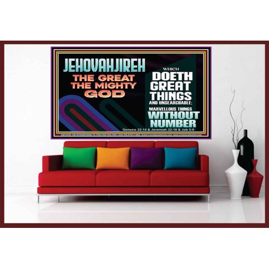 JEHOVAH JIREH GREAT AND MIGHTY GOD  Scriptures Décor Wall Art  GWOVERCOMER12696  