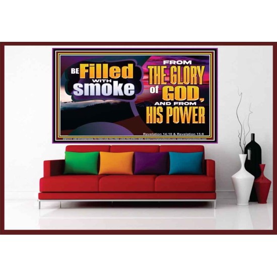 BE FILLED WITH SMOKE FROM THE GLORY OF GOD AND FROM HIS POWER  Christian Quote Portrait  GWOVERCOMER12717  