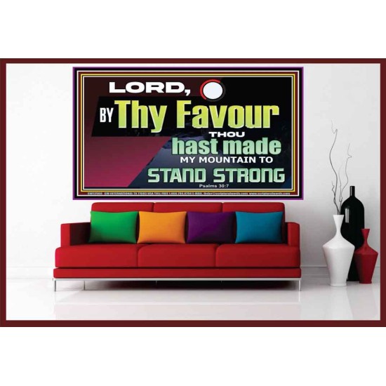 THY FAVOUR HAST MADE MY MOUNTAIN TO STAND STRONG  Modern Christian Wall Décor Portrait  GWOVERCOMER12960  