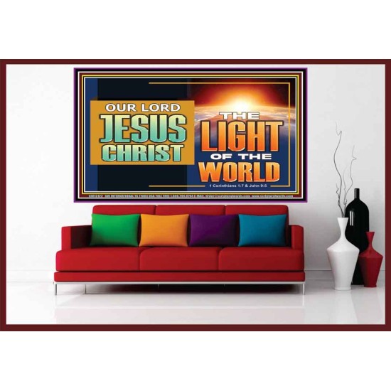 OUR LORD JESUS CHRIST THE LIGHT OF THE WORLD  Bible Verse Wall Art Portrait  GWOVERCOMER13122  