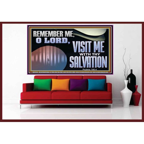 VISIT ME O LORD WITH THY SALVATION  Glass Portrait Scripture Art  GWOVERCOMER13136  