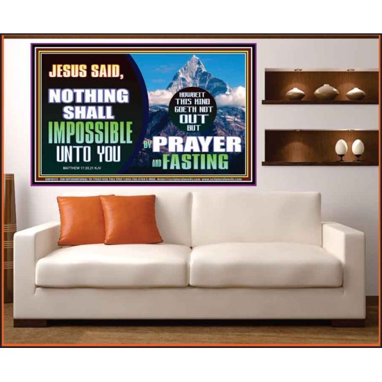 WITH GOD NOTHING SHALL BE IMPOSSIBLE  Modern Wall Art  GWOVERCOMER10111  