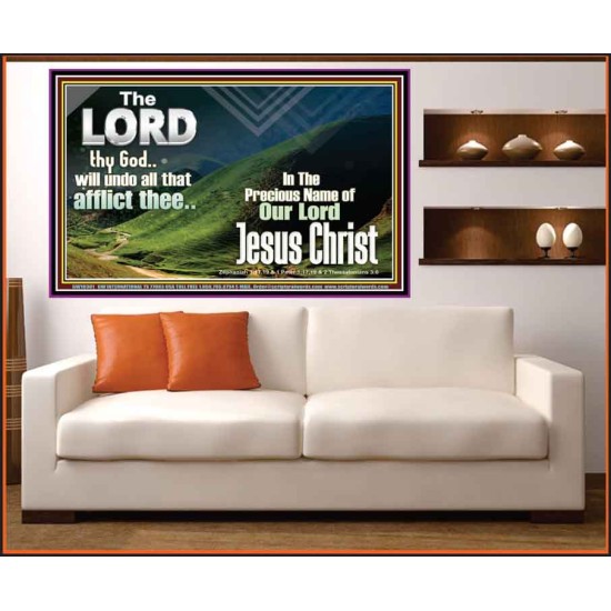 THE LORD WILL UNDO ALL THY AFFLICTIONS  Custom Wall Scriptural Art  GWOVERCOMER10301  