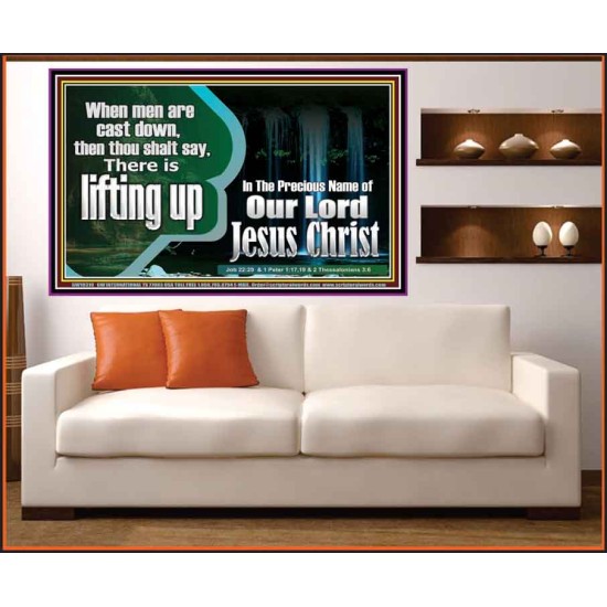 YOU ARE LIFTED UP IN CHRIST JESUS  Custom Christian Artwork Portrait  GWOVERCOMER10310  