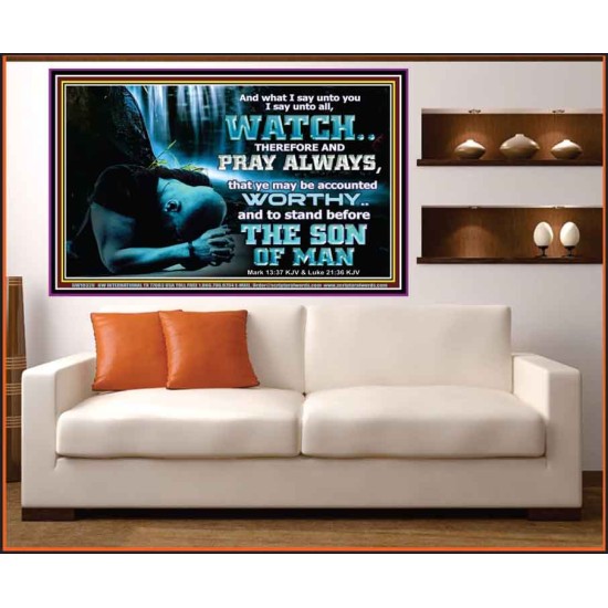 BE COUNTED WORTHY OF THE SON OF MAN  Custom Inspiration Scriptural Art Portrait  GWOVERCOMER10321  