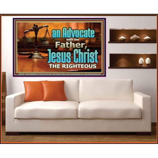 CHRIST JESUS OUR ADVOCATE WITH THE FATHER  Bible Verse for Home Portrait  GWOVERCOMER10344  