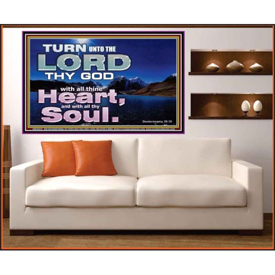 TURN UNTO THE LORD WITH ALL THINE HEART  Unique Scriptural Portrait  GWOVERCOMER10372  