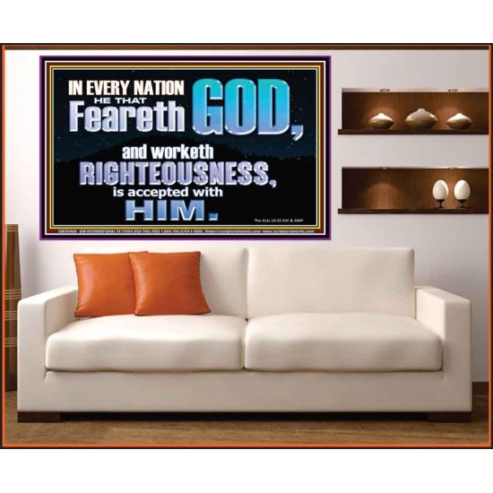 FEAR GOD AND WORKETH RIGHTEOUSNESS  Sanctuary Wall Portrait  GWOVERCOMER10406  