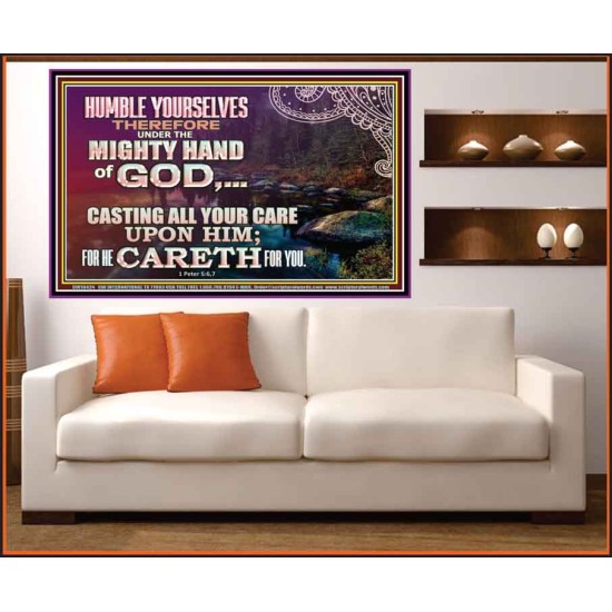 CASTING YOUR CARE UPON HIM FOR HE CARETH FOR YOU  Sanctuary Wall Portrait  GWOVERCOMER10424  