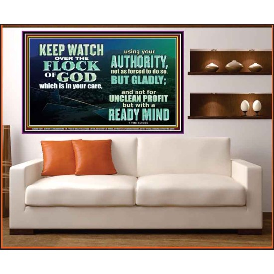 WATCH THE FLOCK OF GOD IN YOUR CARE  Scriptures Décor Wall Art  GWOVERCOMER10439  