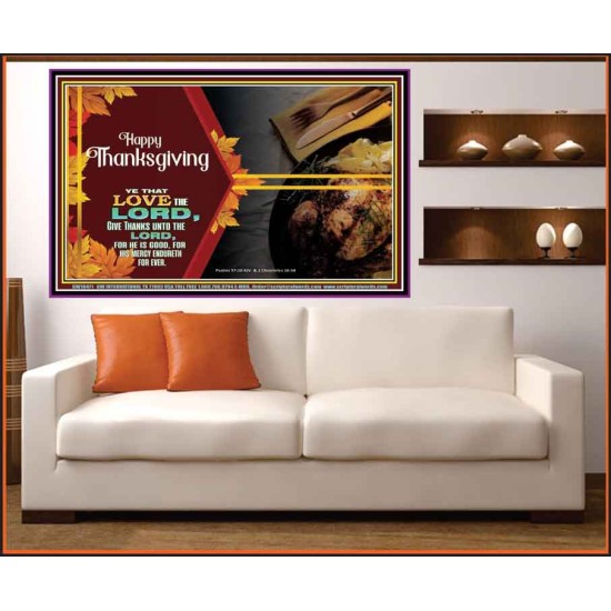 THE LORD IS GOOD HIS MERCY ENDURETH FOR EVER  Contemporary Christian Wall Art  GWOVERCOMER10471  