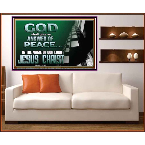 GOD SHALL GIVE YOU AN ANSWER OF PEACE  Christian Art Portrait  GWOVERCOMER10569  