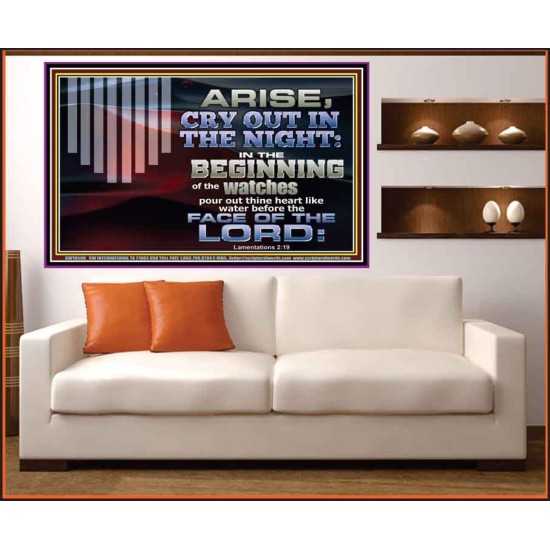 ARISE CRY OUT IN THE NIGHT IN THE BEGINNING OF THE WATCHES  Christian Quotes Portrait  GWOVERCOMER10596  